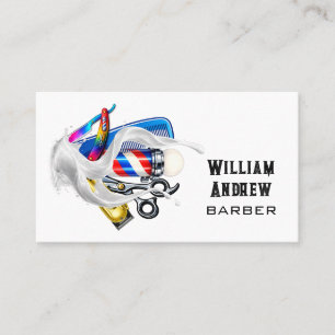 Professional Barbershop Hair Stylist Business Card