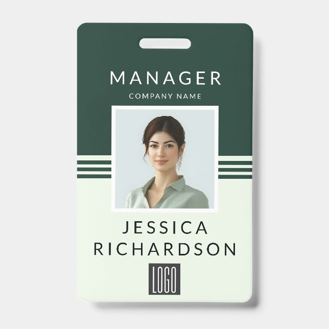 Professional Barcode & Logo ID Badge (Front)