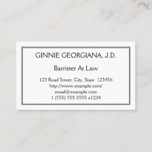 Professional Barrister At Law Business Card