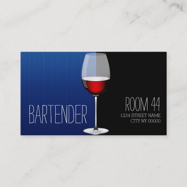 Professional Bartender Business Card (Front)