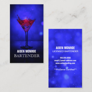 Professional Bartender Business Card