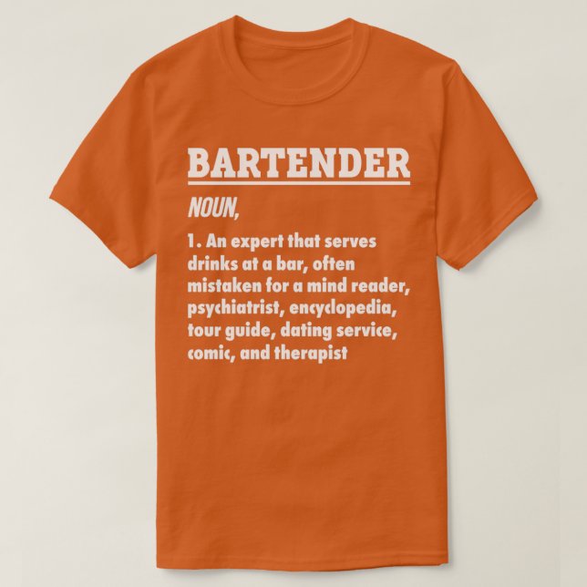 Professional Bartender Gift Bartender Shirt Barten (Design Front)
