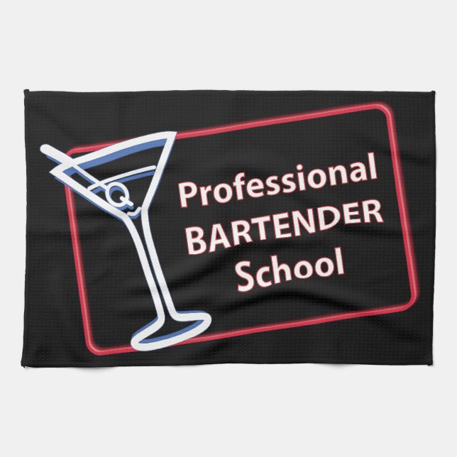Professional Bartender School Bar Towel (Horizontal)
