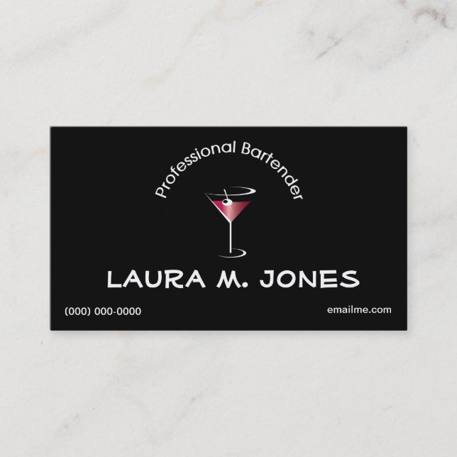 Professional Bartenders Business Card (Front)