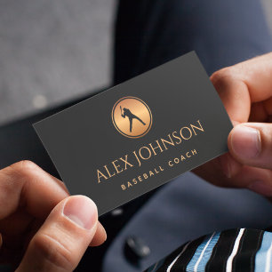 Professional Baseball Coach Player Gold Black Logo Business Card