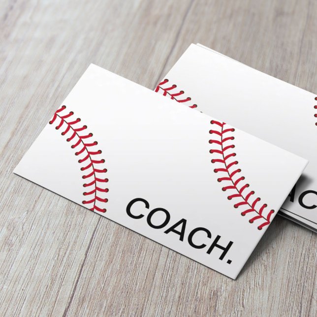 Professional Baseball Coach Sport Instruction Business Card (Creator Uploaded)
