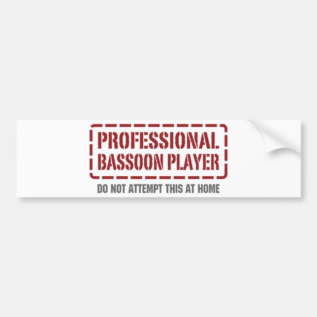 Professional Bassoon Player Bumper Sticker (Front)