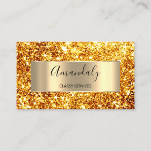 Professional Beauty Hairdresser Glitter Honey Gold Business Card