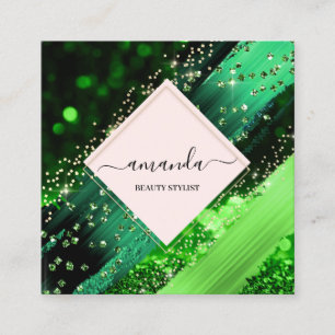 Professional Beauty Makeup Logo Tropic WellnessSPA Square Business Card