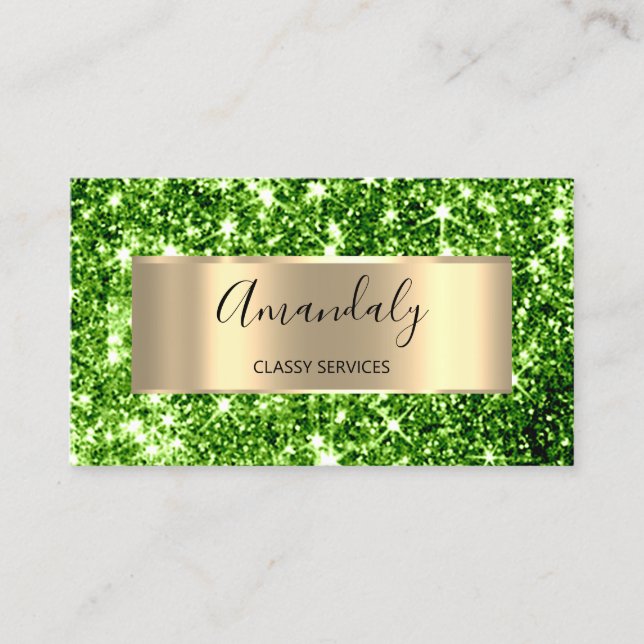 Professional Beauty StudioHairdresser Glitter Mint Business Card (Front)
