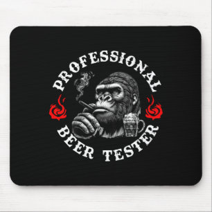 Professional Beer Tester Funny Drinking Monkey Quo Mouse Pad