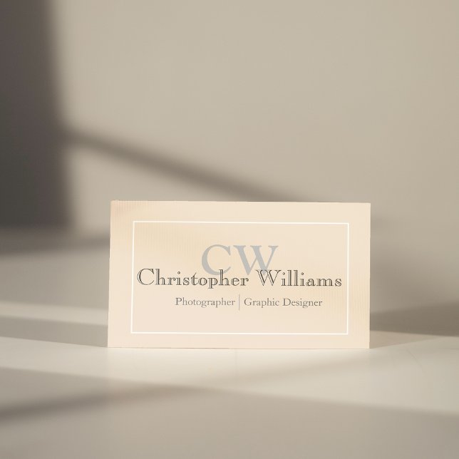 Professional Beige Minimalist Business Card (Creator Uploaded)