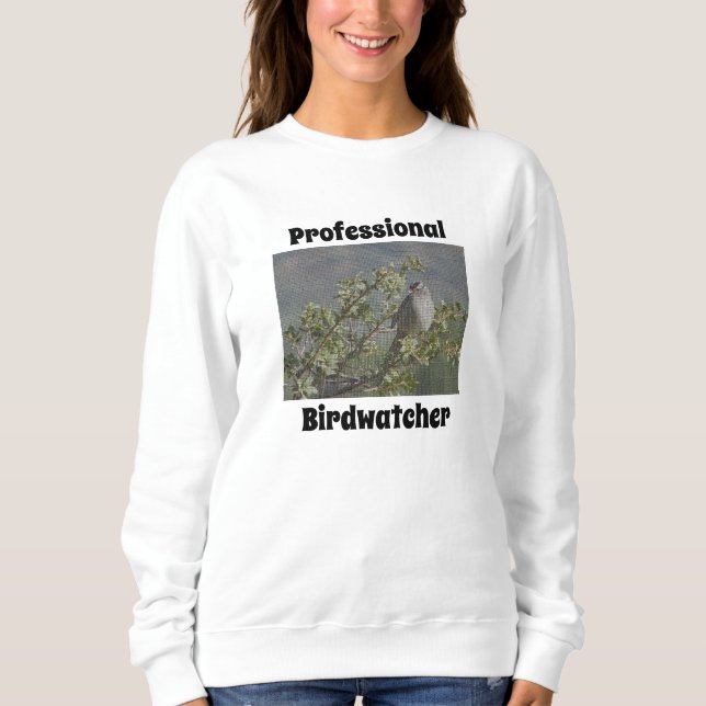 Professional Birdwatcher Sparrow Mosaic Nature Sweatshirt (Front)