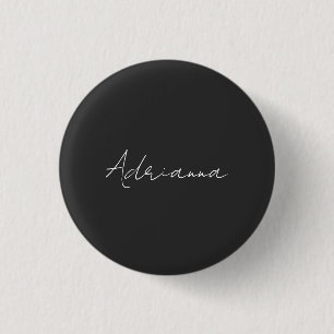 Professional black add your name handwriting retro 3 cm round badge
