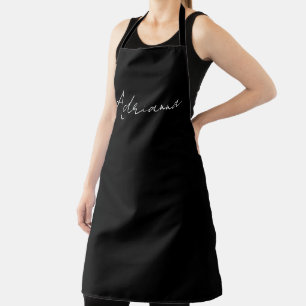 Professional black add your name handwriting retro apron