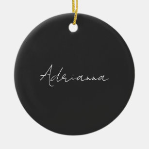 Professional black add your name handwriting retro ceramic tree decoration