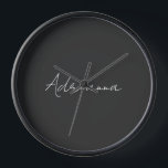 Professional black add your name handwriting retro clock<br><div class="desc">This template can be customised to meet all personal occupations.</div>