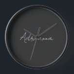 Professional black add your name handwriting retro clock<br><div class="desc">This template can be customised to meet all personal occupations.</div>