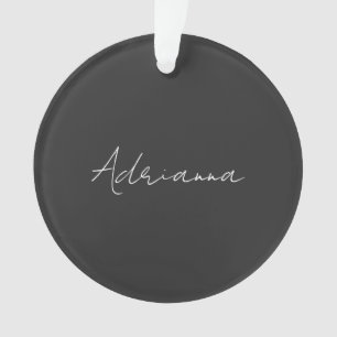 Professional black add your name handwriting retro ornament