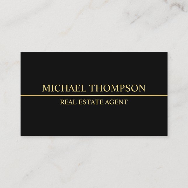 Professional Black and Gold Business Card (Front)
