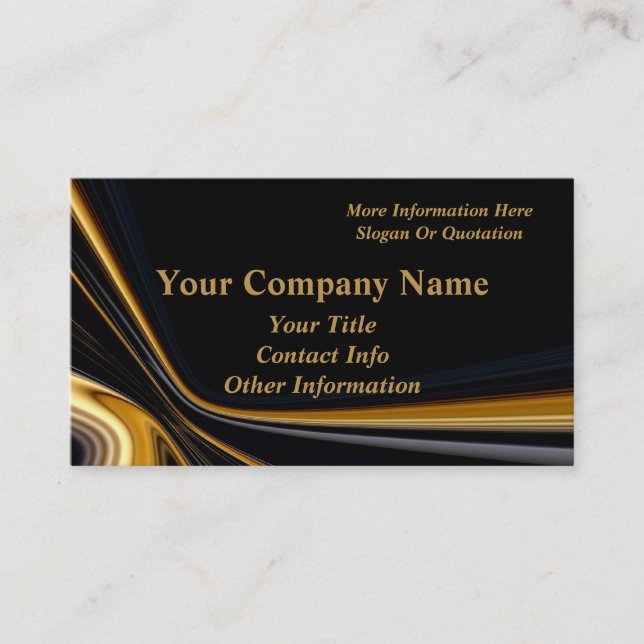 Professional Black And Gold  Business Cards (Front)