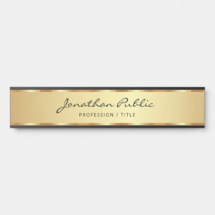 Professional Black And Gold Handwritten Script Door Sign