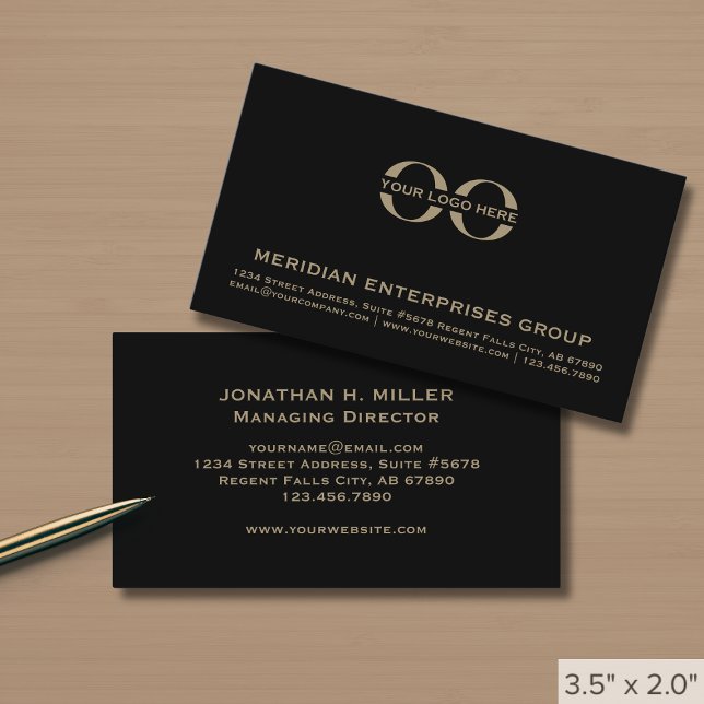 Professional Black and Gold Logo Business Card (Creator Uploaded)