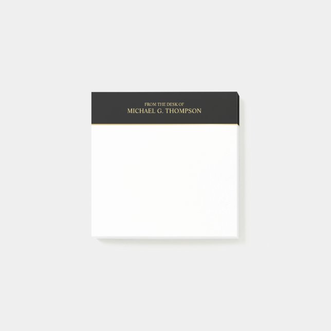Professional Black and Gold Post-it Notes (Front)