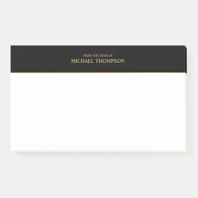 Professional Black and Gold Post-it Notes (Front)