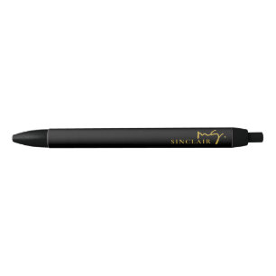 Professional Black and Gold Script Classy Ms Black Ink Pen