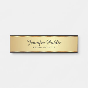 Professional Black And Gold Typography Script Door Sign