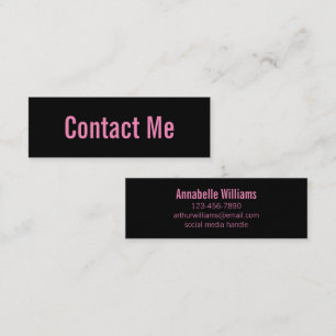 Professional Black and Pink Contact Card
