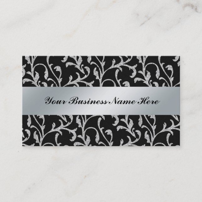 Professional Black and Silver Business Cards (Front)