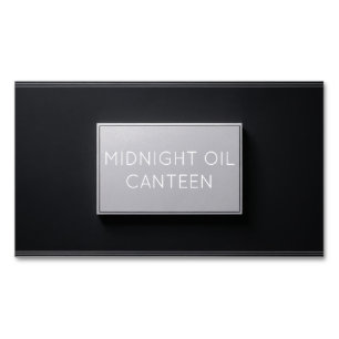 Professional Black and Silver Textured Plaque Magnetic Business Card