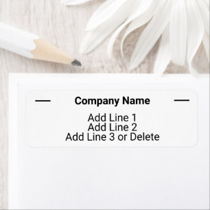 Professional Black and White Basic Return Address