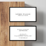 Professional Black and White Business Card<br><div class="desc">This classic business card template with black border gives a professional and refined first impression. © 1201AM CREATIVE</div>