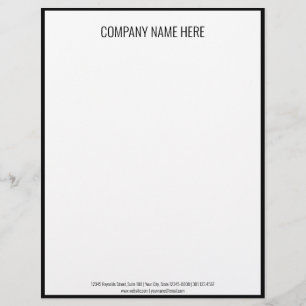 Professional Black and White Business Template Custom Letterhead