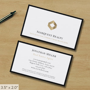 Professional Black and White Luxury Logo Business Card