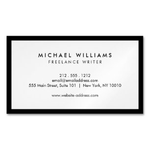 Professional Black and White Magnetic Business Card