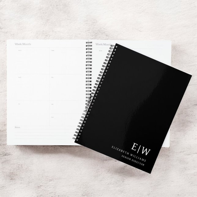 Professional Black and White Monogram Initial Planner (Creator Uploaded)