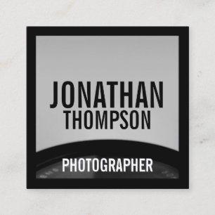 Professional Black and White Photography Square Business Card