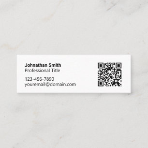Professional Black and White QR Code Calling Card