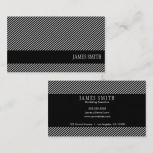 Professional Black and White Stripes Business Card