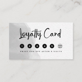 Professional Black and White Watercolor Loyalty Ca Card