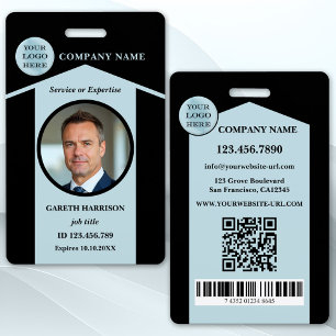 Professional Black Blue Photo ID Badge