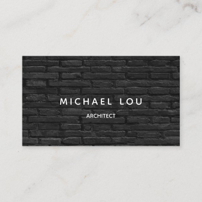 Professional Black Bricks Constructions Architect Business Card (Front)