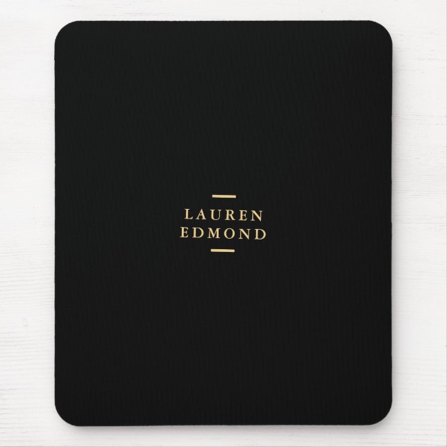 Professional Black Brushstroke Gold Mini Mouse Pad (Front)