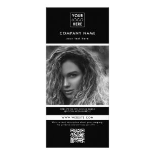 Professional Black Business Promotional Photo Rack Card