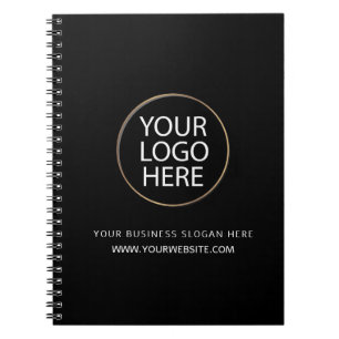 Professional Black Custom Company Logo Business Notebook