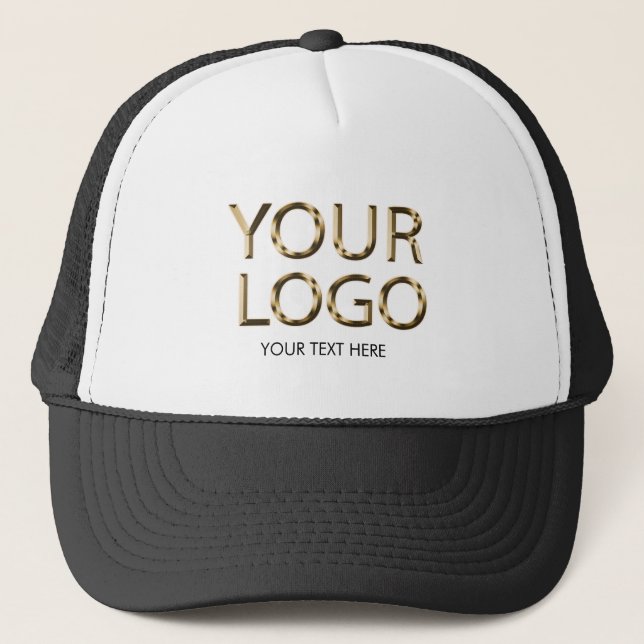 Professional Black Custom Company Logo Business Trucker Hat (Front)